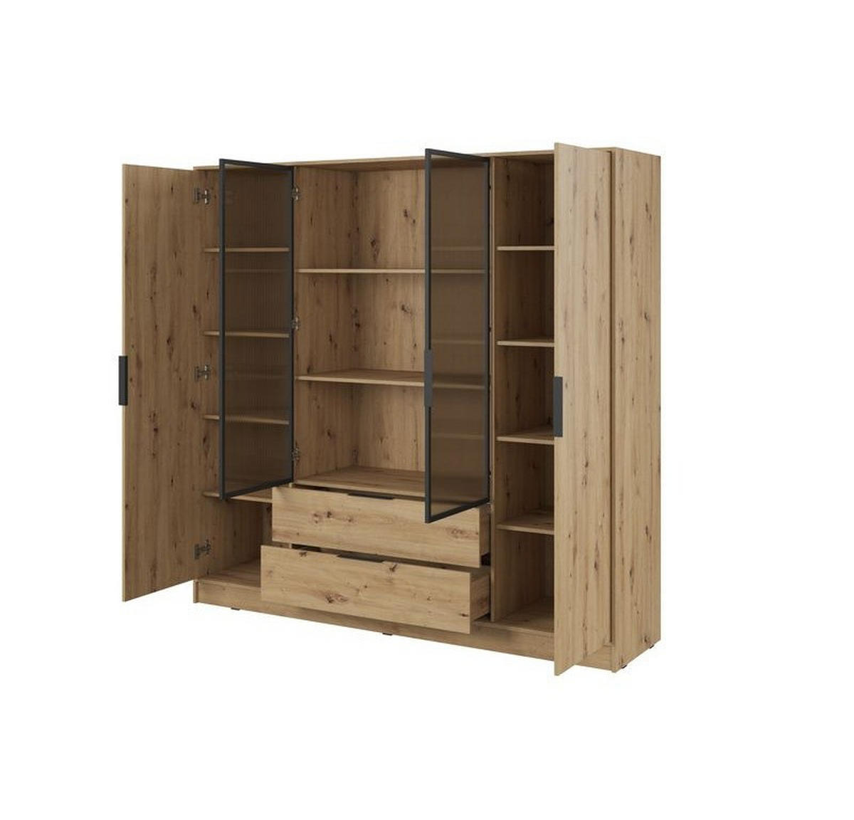 KLEIDERSCHRANK – 206 cm – Kelly – Eiche – KS-GEN0269 - Eiche Artisan, Holzwerkstoff (206/200/51cm) - hi-markt