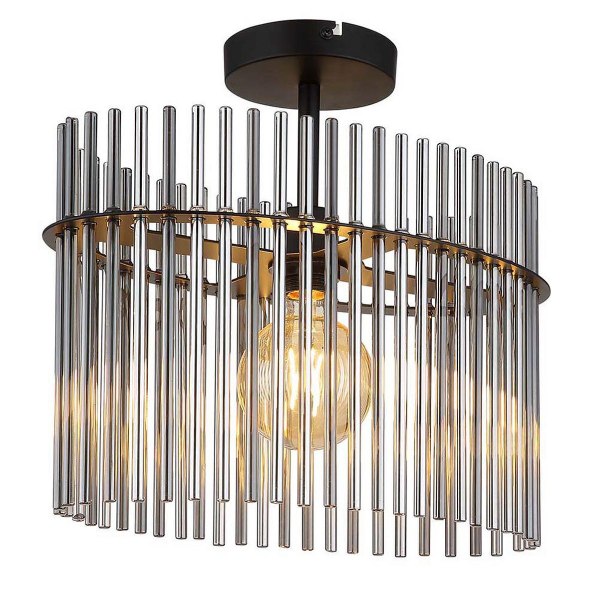 LED DECKENLEUCHTE GORLEY Rauchglas Grau - Grau, Glas (40/22/34cm) - Globo Lighting