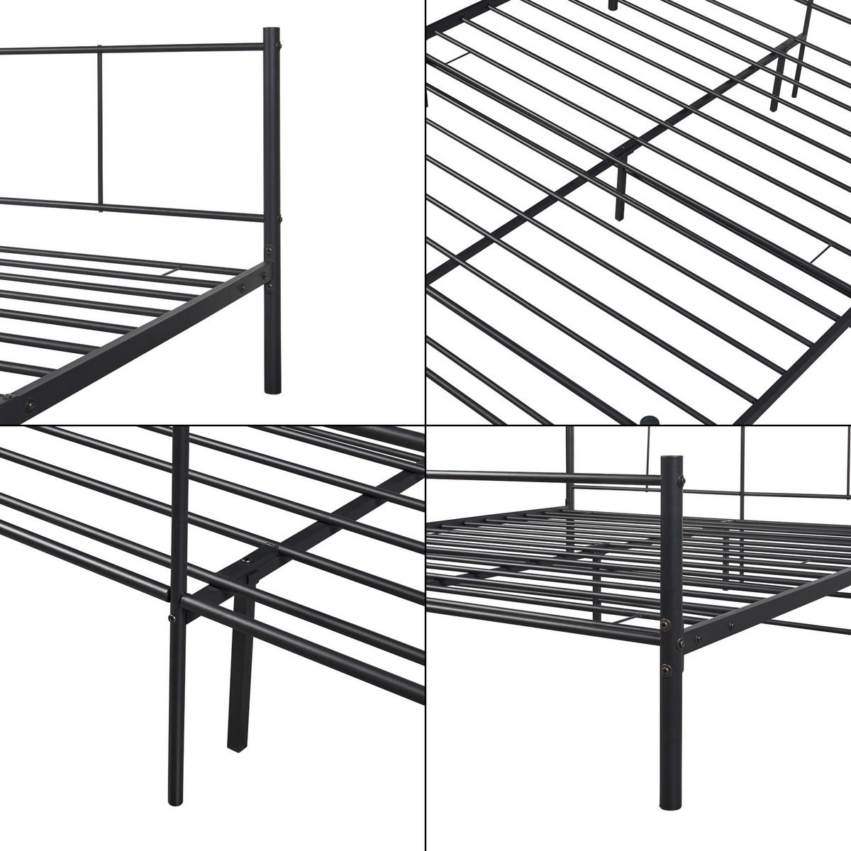 METALLBETT Laos - Schwarz, Metall (180/200cm) - [en.casa]