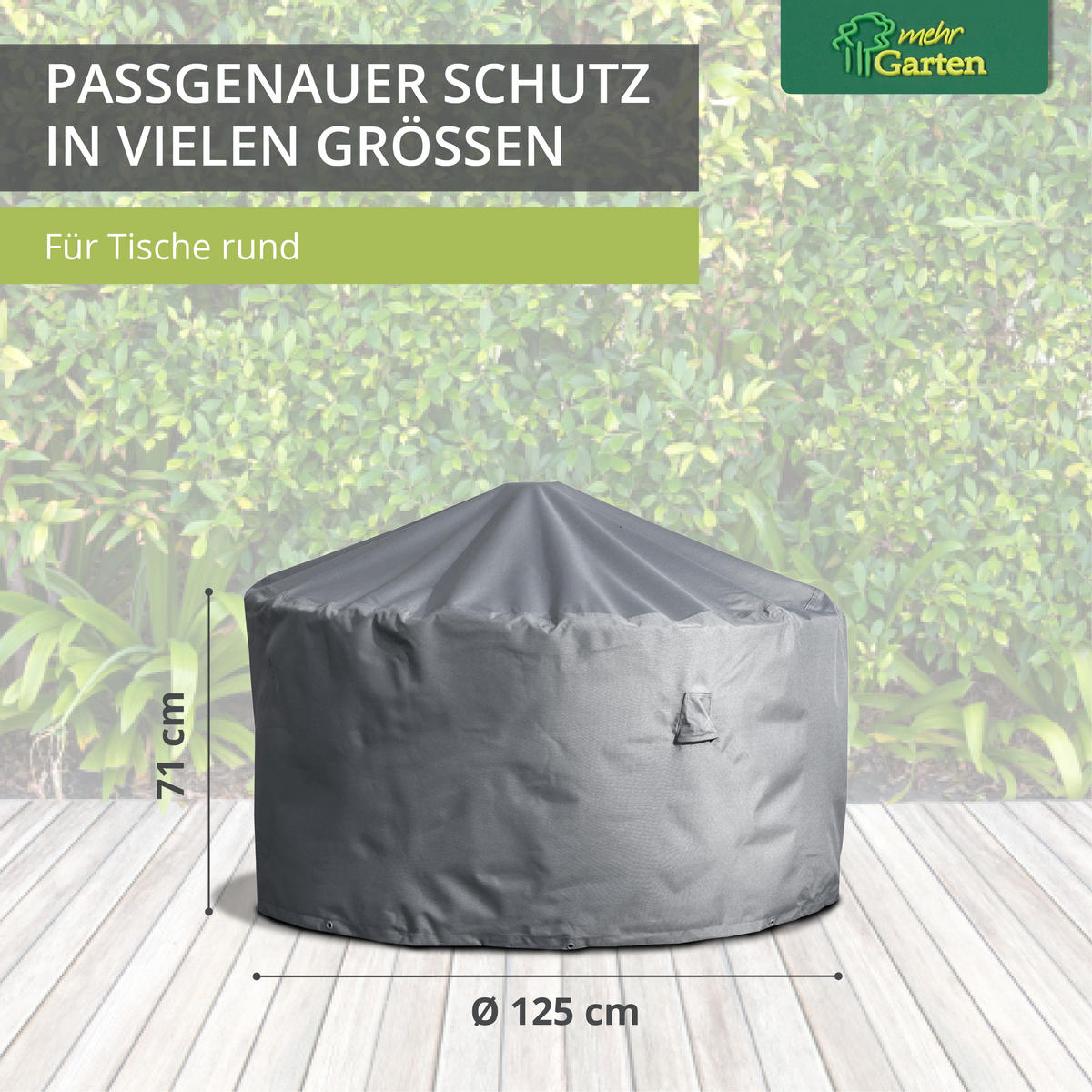 SCHUTZHÜLLE für Tische rund SHP-20136 - Grau, Kunststoff (125/71/1cm) - mehr Garten