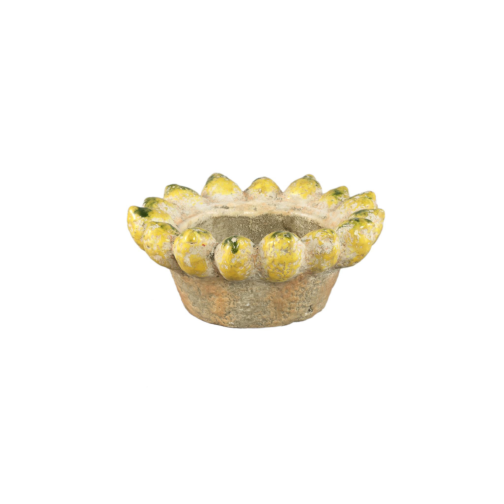 SCHALE Fruitsy Gelb 25/25/10.5cm - Gelb, Keramik (10.5cm) - PTMD Collection