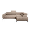 ECKSOFA BAGGIO Letto Stoff, Schlaffunktion, Bettkasten, Sitztiefe, Kopfstützen 280x196cm – Rechts – Beige - Beige, Holz/Textil (280/196cm) - DomoHome