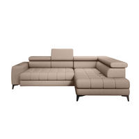 ECKSOFA BAGGIO Letto Stoff, Schlaffunktion, Bettkasten, Sitztiefe, Kopfstützen 280x196cm – Rechts – Beige - Beige, Holz/Textil (280/196cm) - DomoHome