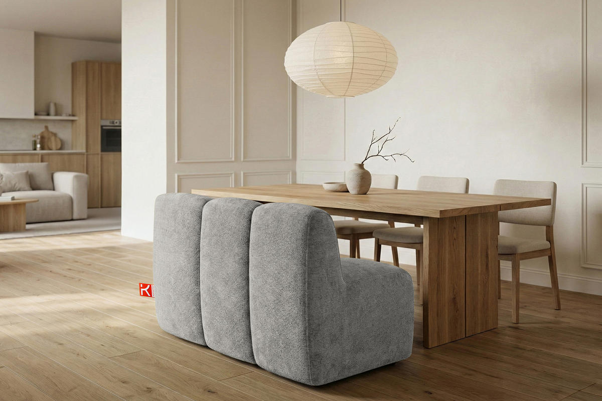 ESSZIMMERBANK BRESCO, Hellgrau - Hellgrau, Holz/Holzwerkstoff (123/80/72cm) - KONSIMO®