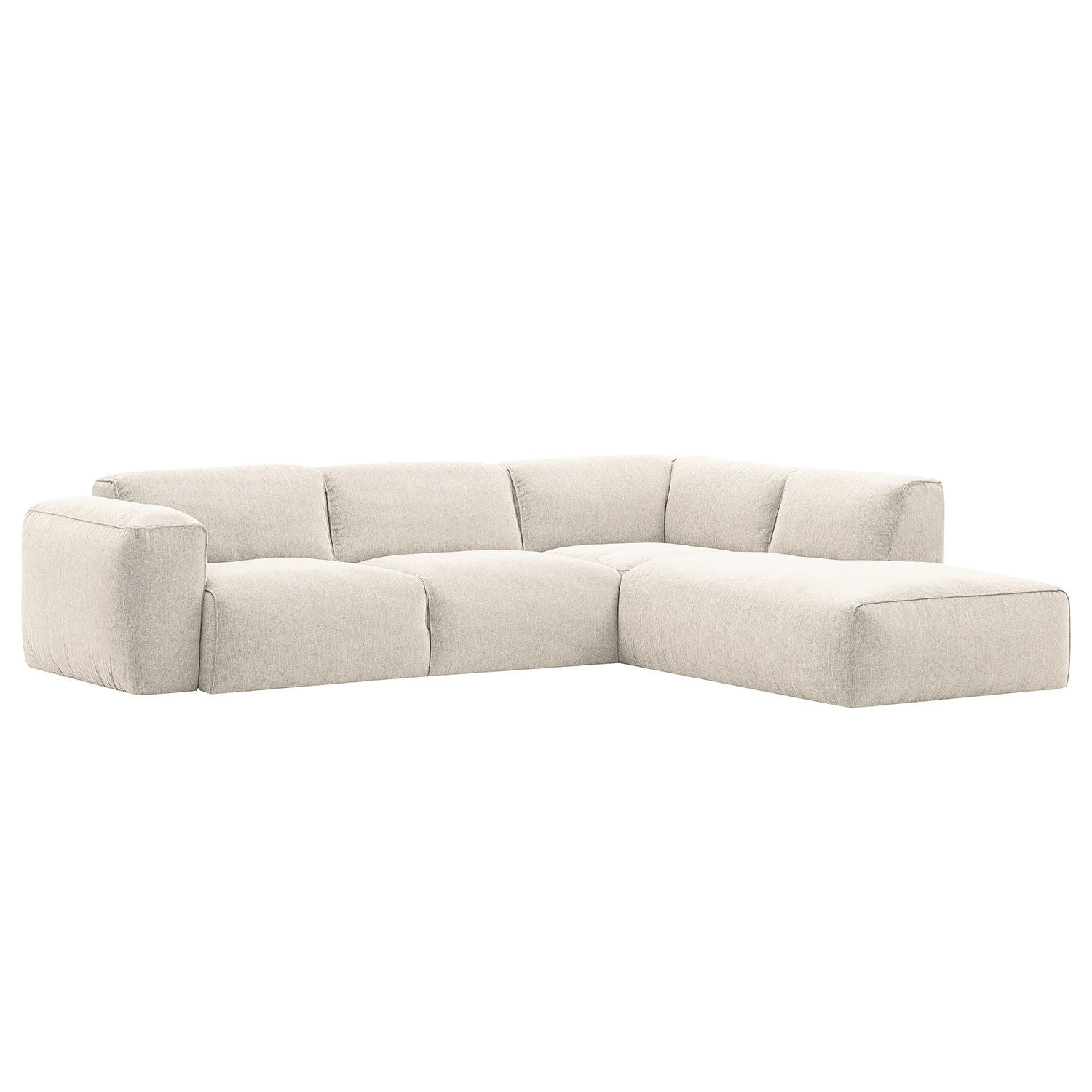 3-SITZER ECKSOFA mit Recamiere - Beige/Schwarz, Kunststoff/Textil (295/231cm) - home24