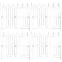 GARTENZAUN 4er Set Metall antik weiß - Weiß/Grau, Metall (124/116cm) - CLP