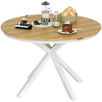 GARTENTISCH DE-14143 rund Ø118 cm, mit Lattenrost Teak - Teakfarben, Metall (118/118/74cm) - ComfortXL