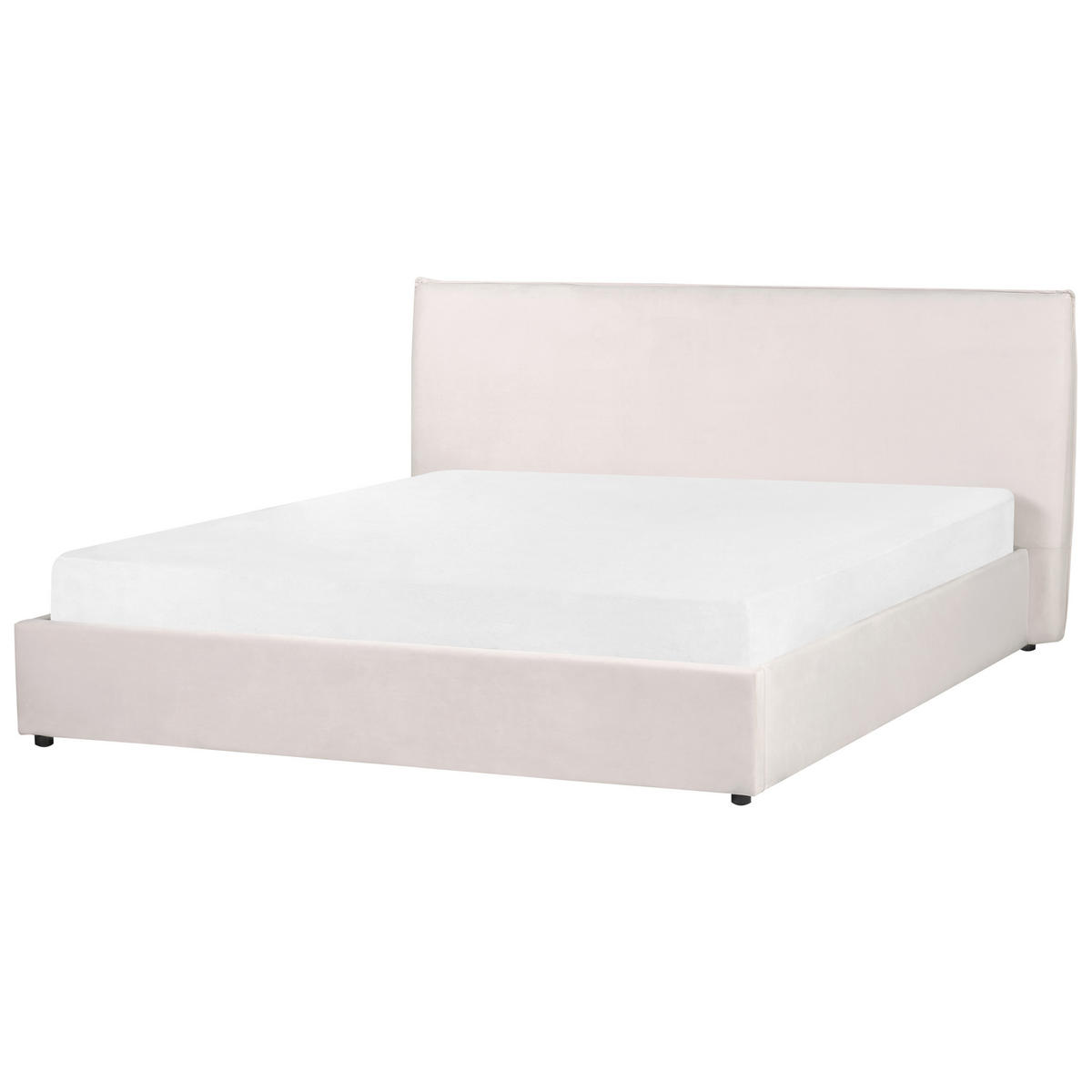 KÁRPITOZOTT ÁGY 180/200cm Törtfehér Lavaur - krém, textil (180/200cm) - Beliani
