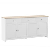 SIDEBOARD 160x37x75 cm, 4 Türen, 3 Schubladen, Weiß - Weiß, Holz (160/75/37cm)