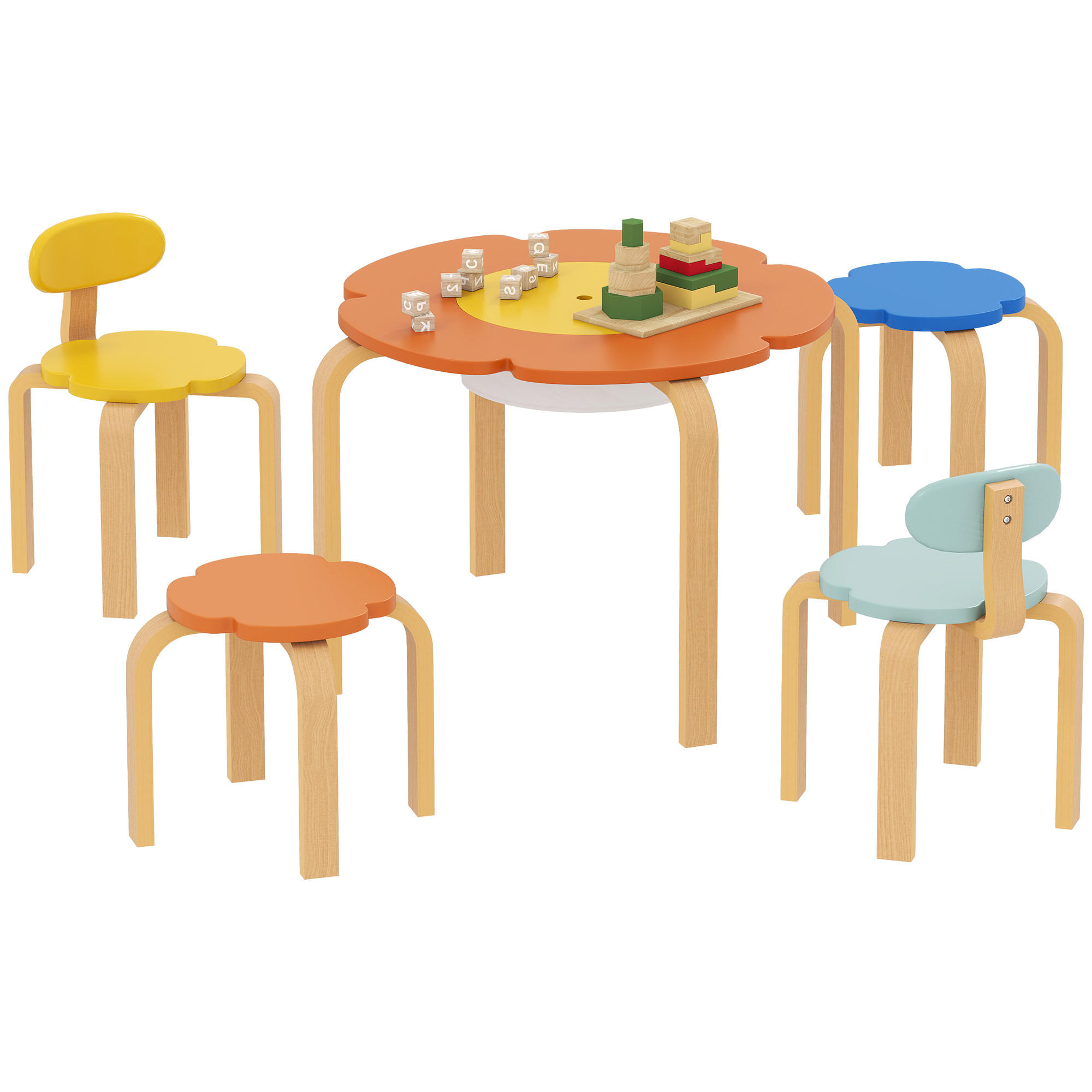 KINDERTISCH-SET 5-teiliges DE-10499 Bunt - Multicolor, Metall (69/45/69cm) - ComfortXL