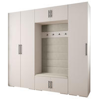 GARDEROBEN-SET 236,7/250/47 - Beige/Schwarz, Holz/Kunststoff (250/236.7/47cm) - Abiks Möbel