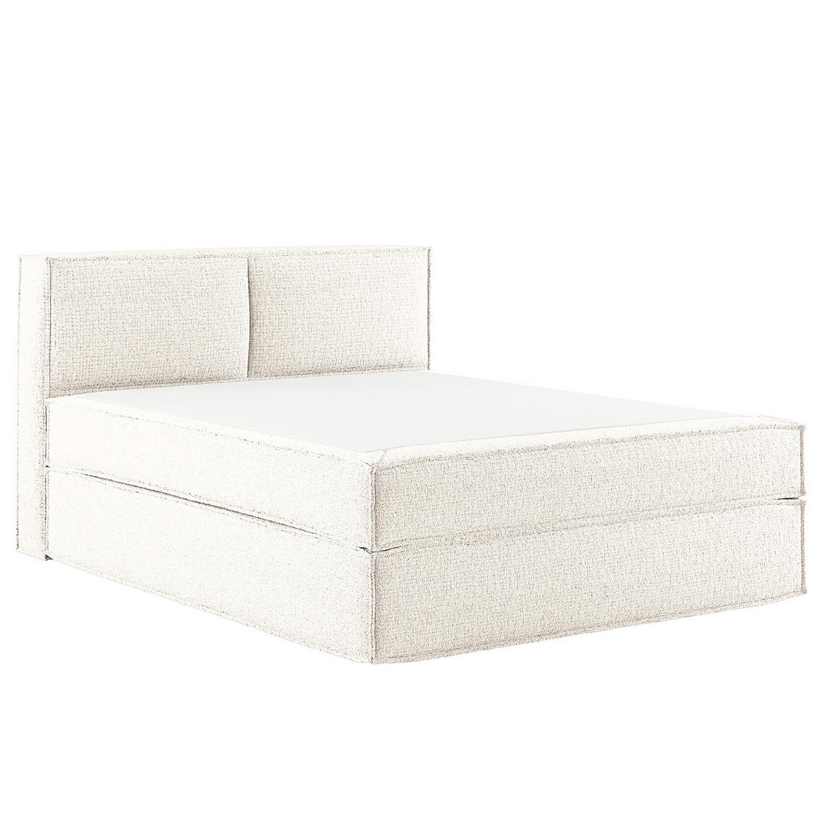 BOXSPRINGBETT mit Kopfteil - Premium - Weiß, Textil (160/200cm) - home24