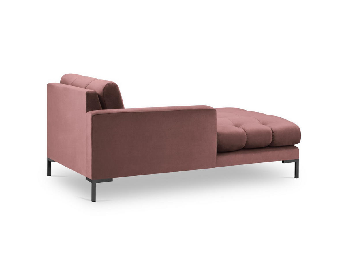 CHAISELONGUE links Mamaia aus Samt rosa - Pink, Textil (102/75/185cm) - Micadoni