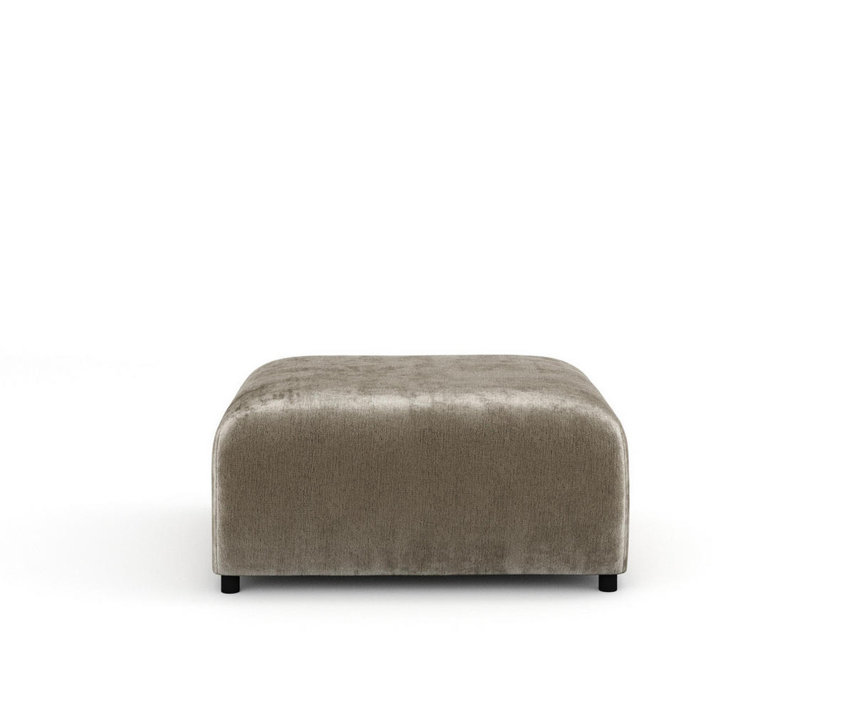 POUF S Zanzibar Beige Chenille - Beige/Schwarz, Holz/Holzwerkstoff (88/37/88cm) - Maison de Reve