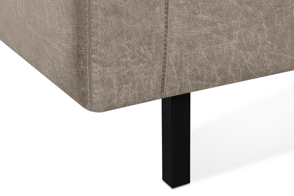 1,5-SITZER-SESSEL INVIA mit Armlehnen vintage, Lederoptik-Stoff, Hellgrau - Hellgrau/Schwarz, Textil (116/87/98cm) - KONSIMO®