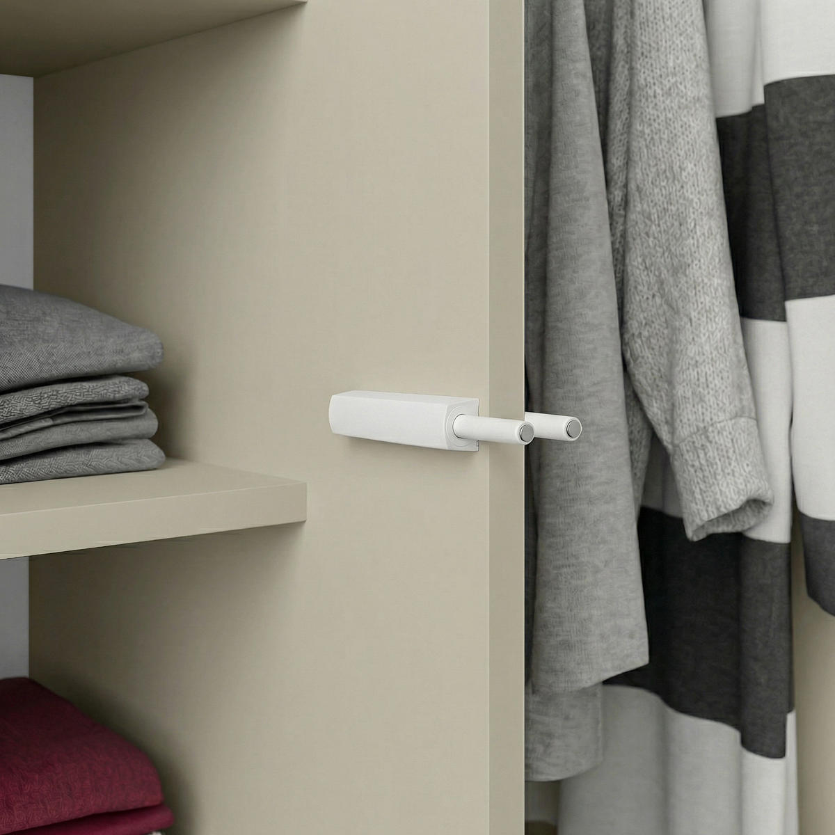 DREHTÜRENSCHRANK Look mit 2 Türen und Schubladen, 90 cm, Kaschmir - Kaschmir, Holzwerkstoff (90/180/50cm) - Beautysofa