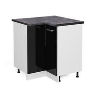 ECKUNTERSCHRANK R-Line Schwarz Hochglanz 75.6 cm, AP Anthrazit - Schwarz Hochglanz/Schwarz, Holzwerkstoff (75.6/81.6/60cm) - Vicco