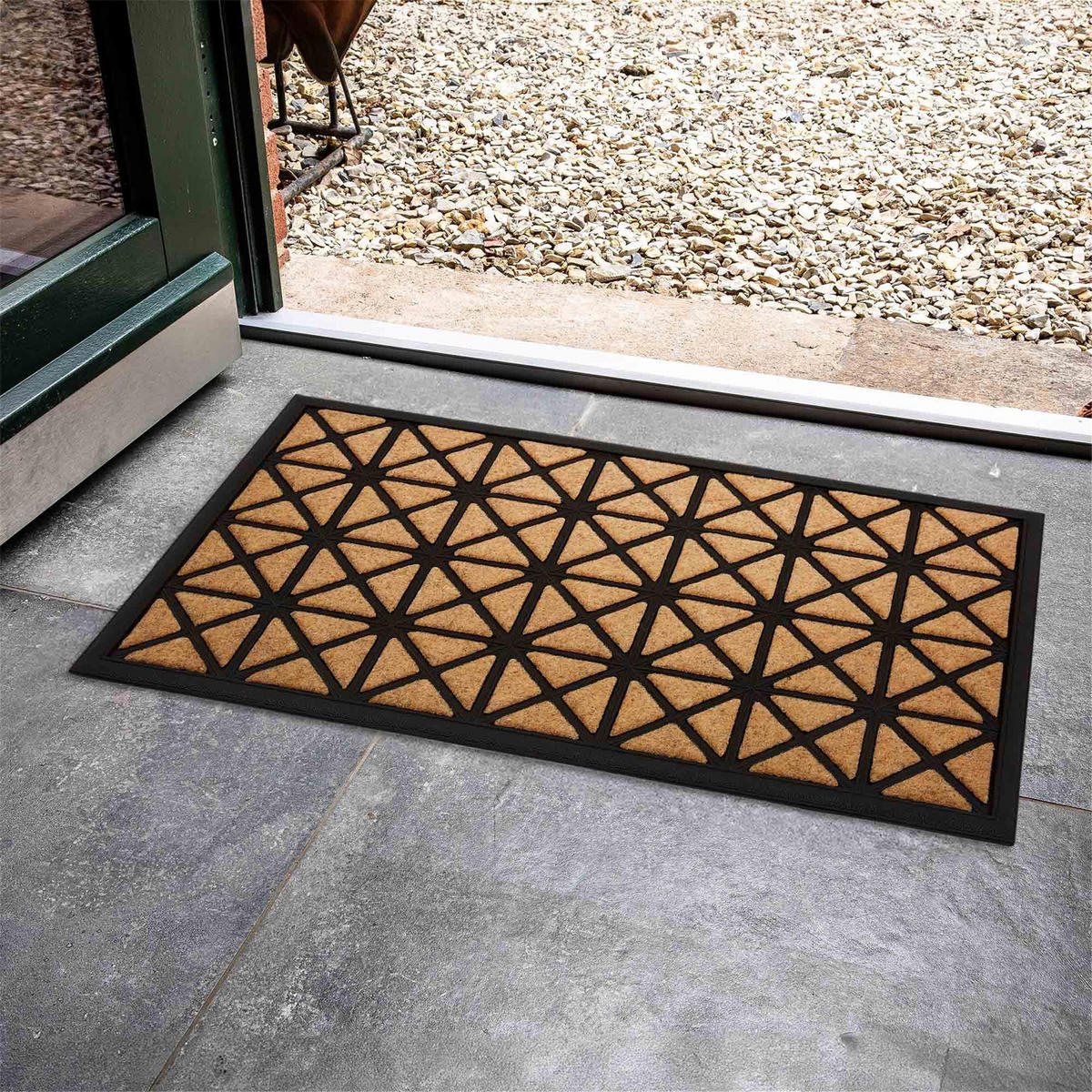FUSSMATTE FÜR DEN AUßENBEREICH BORDER GRAPHIC - Beige, Textil (45/75cm) - Astra