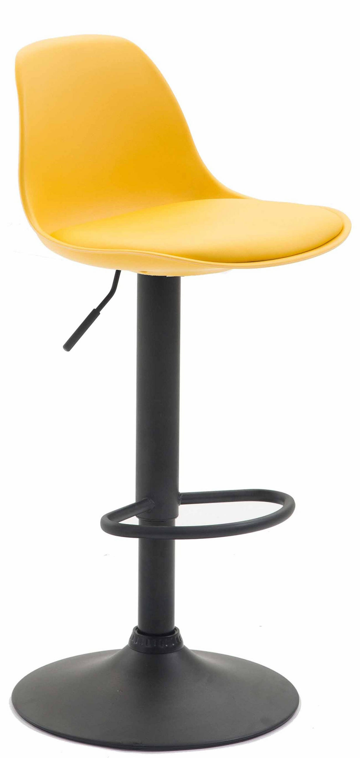 BARHOCKER Kilian, Gestell schwarz, Kunstleder Gelb - Gelb/Schwarz, Kunststoff/Textil (39/100/43cm) - TPFLiving