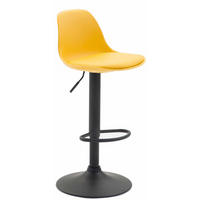 BARHOCKER Kilian, Gestell schwarz, Kunstleder Gelb - Gelb/Schwarz, Kunststoff/Textil (39/100/43cm) - TPFLiving