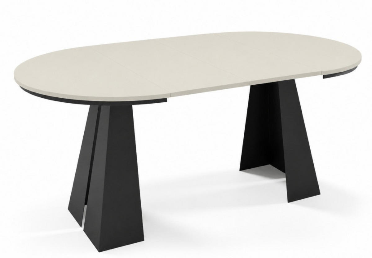 TISCH Kaschmir Frega Ausziehbar Mit Metallgestell 100x176x76 cm - Kaschmir/Schwarz, Holzwerkstoff (176/100/76cm) - Sepro Meble