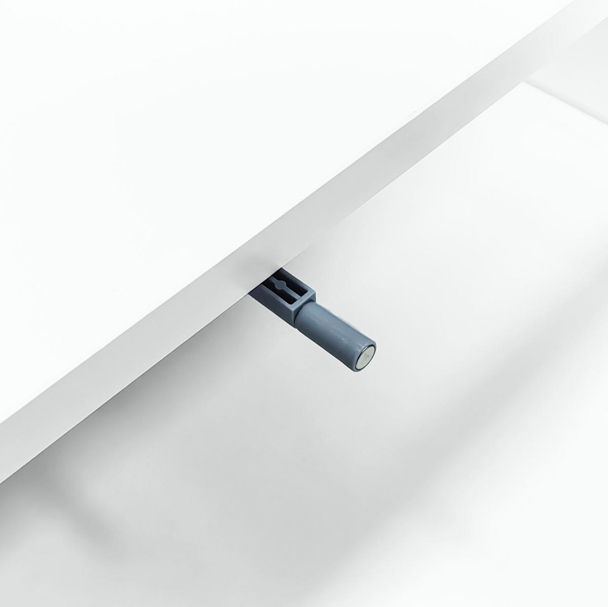 KLUBSKA miza 115/55/34 cm z 2 predaloma in LED osvetlitvijo, visoki sijaj, Bela - bela, leseni material (115/55/34cm) - Redom