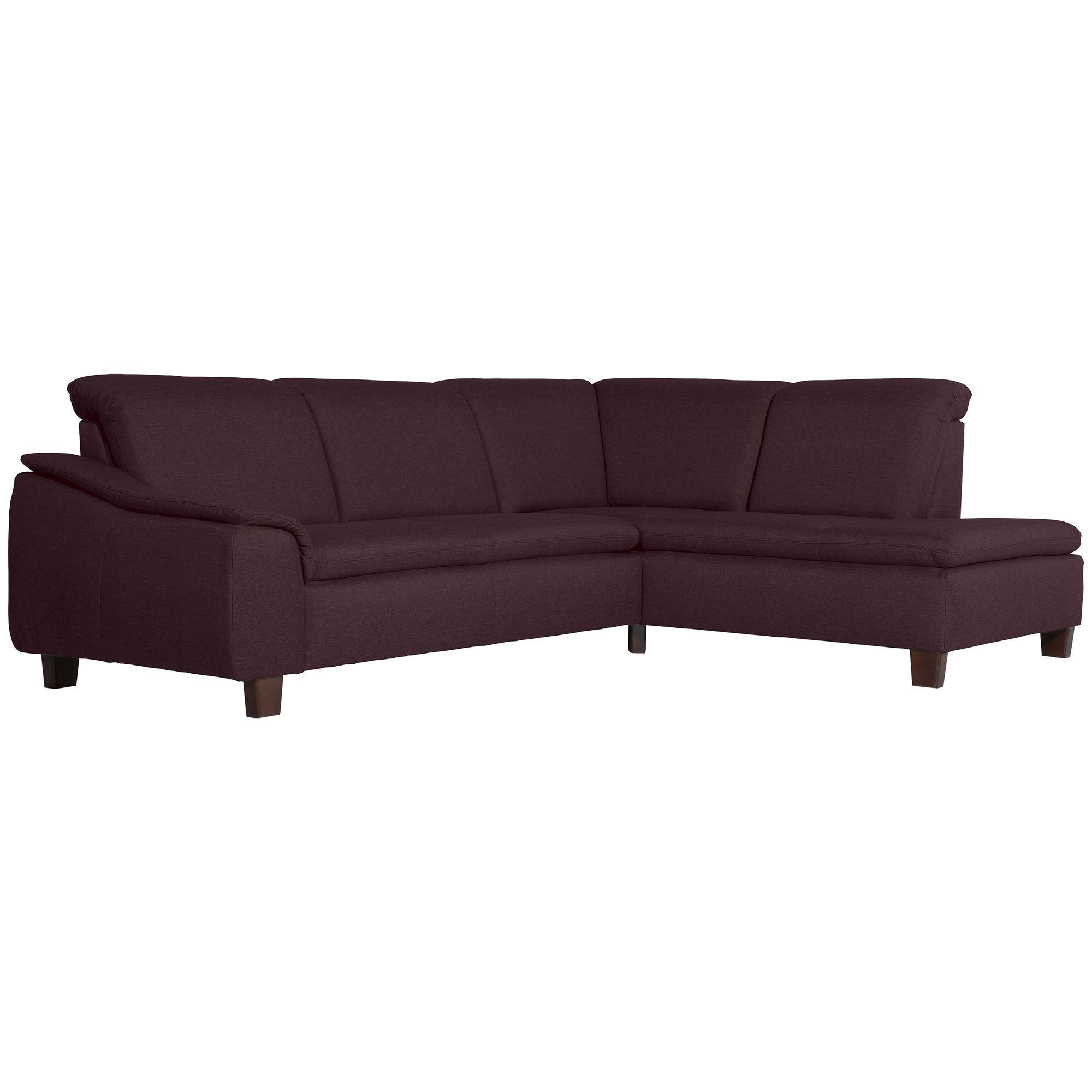 ECKSOFA mit Ottomane rechts Kaylil Flachgewebe burgund - Bordeaux, Kunststoff (187/247cm) - 58aufmkessel