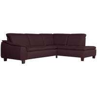 ECKSOFA mit Ottomane rechts Kaylil Flachgewebe burgund - Bordeaux, Kunststoff (187/247cm) - 58aufmkessel