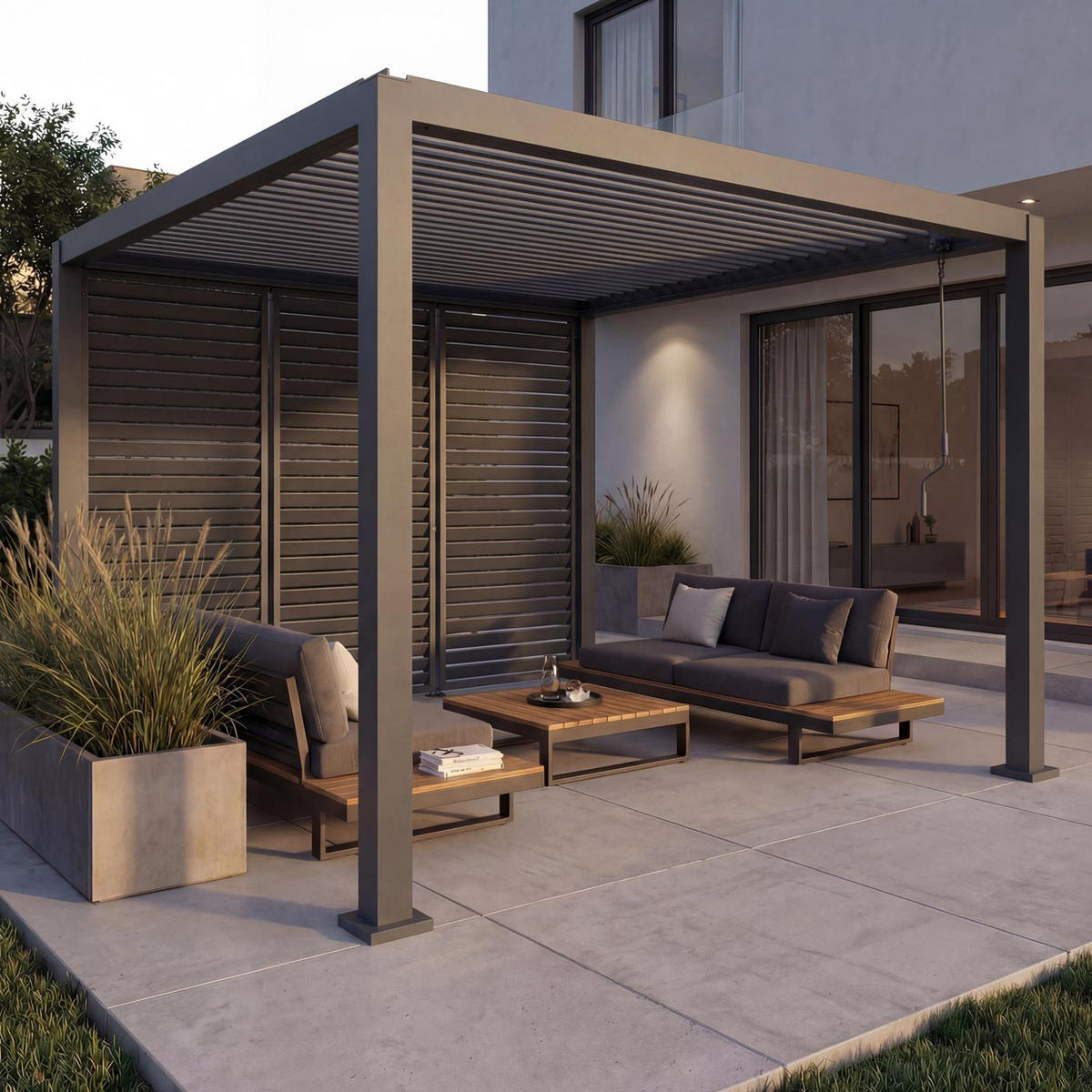 PERGOLA Anthrazit - Anthrazit, Metall (302/235/302cm) - MCW