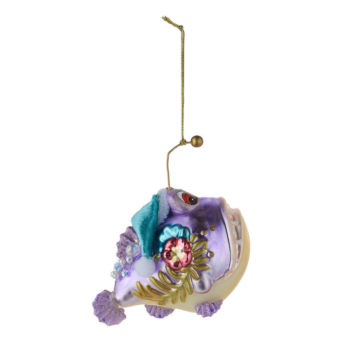 WEIHNACHTSBAUMKUGEL Hang On Anglerfisch - Flieder, Glas (6/11/9cm) - Butlers