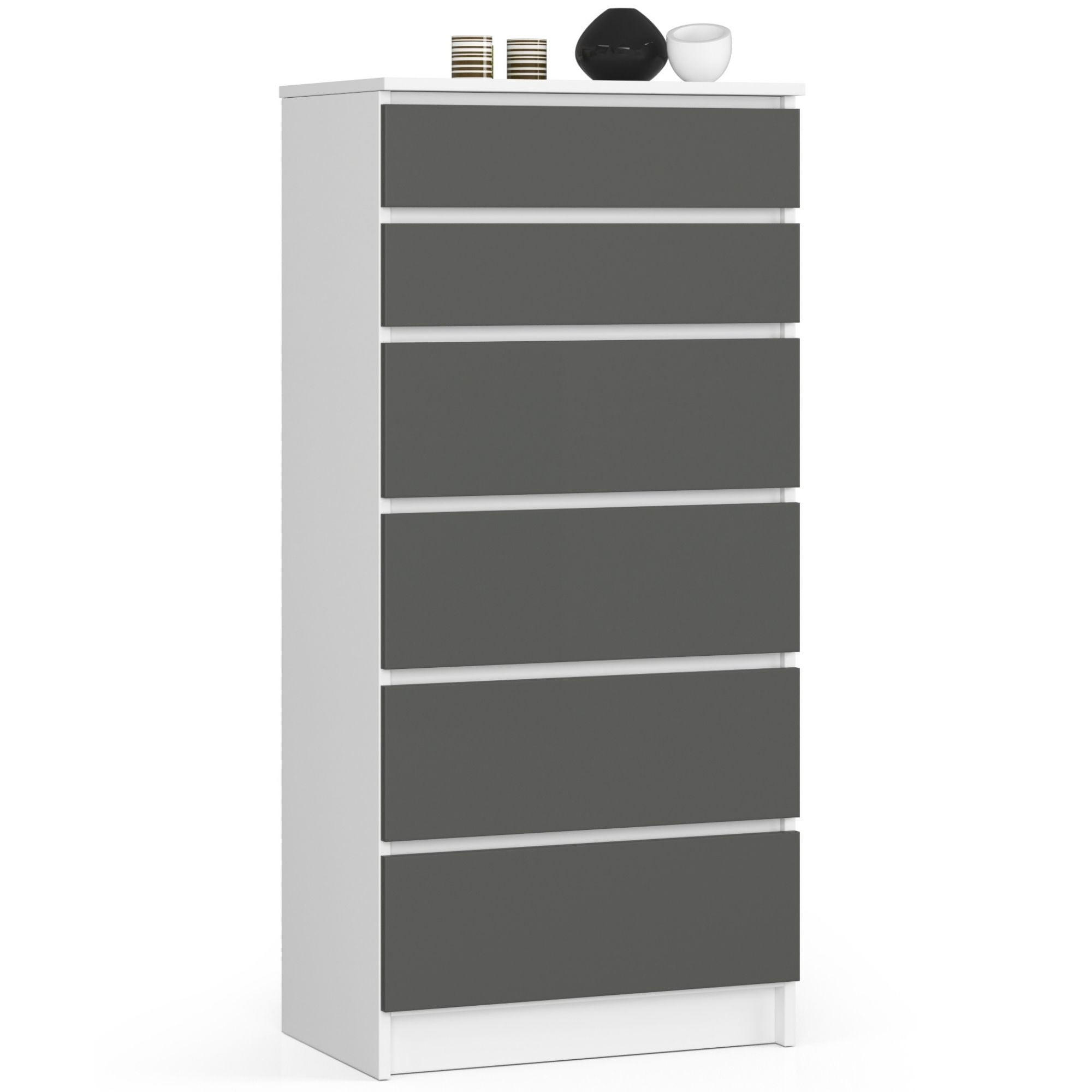 RAUMHIRSCH FURNITURE KOMODA bílá, grafitově šedá 130/60/40