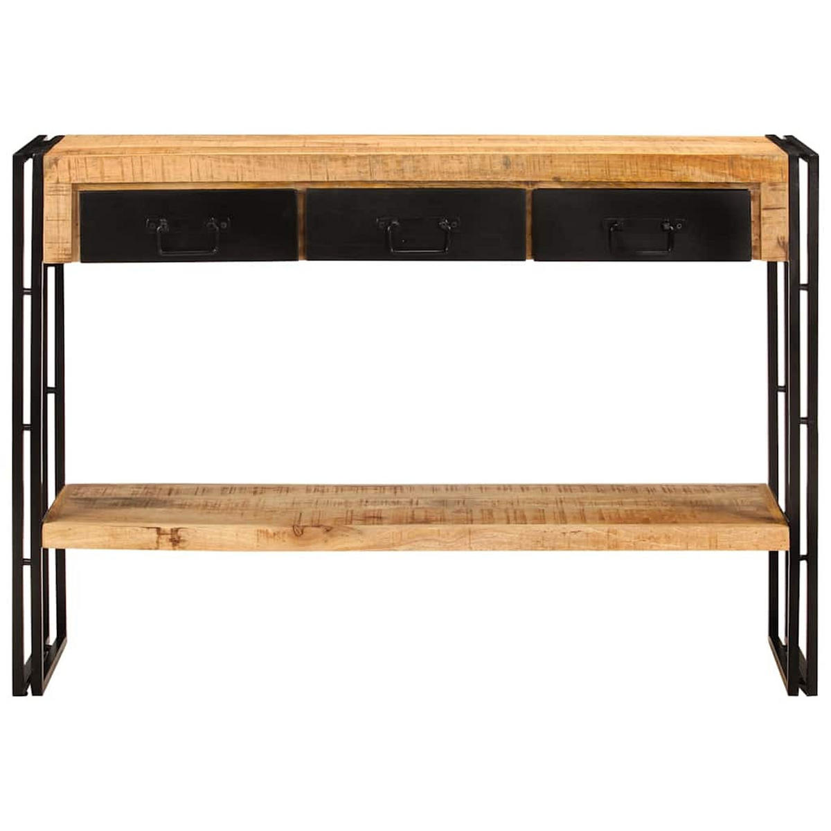 KONSOLENTISCH 110/30/76 Cm Massivholz Mango - Schwarz, Holz (110/30/76cm) - vidaXL
