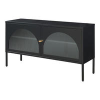 FERNSEHSCHRANK Karlskrona - Schwarz, Glas/Metall (115/64/35cm) - [en.casa]