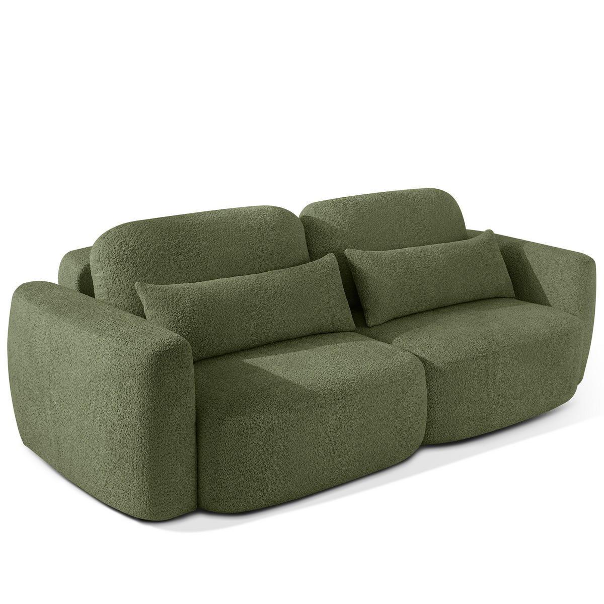 SITZGARNITUR ELOSA - Olivgrün, Holz/Textil (245/85/115cm) - KONSIMO®