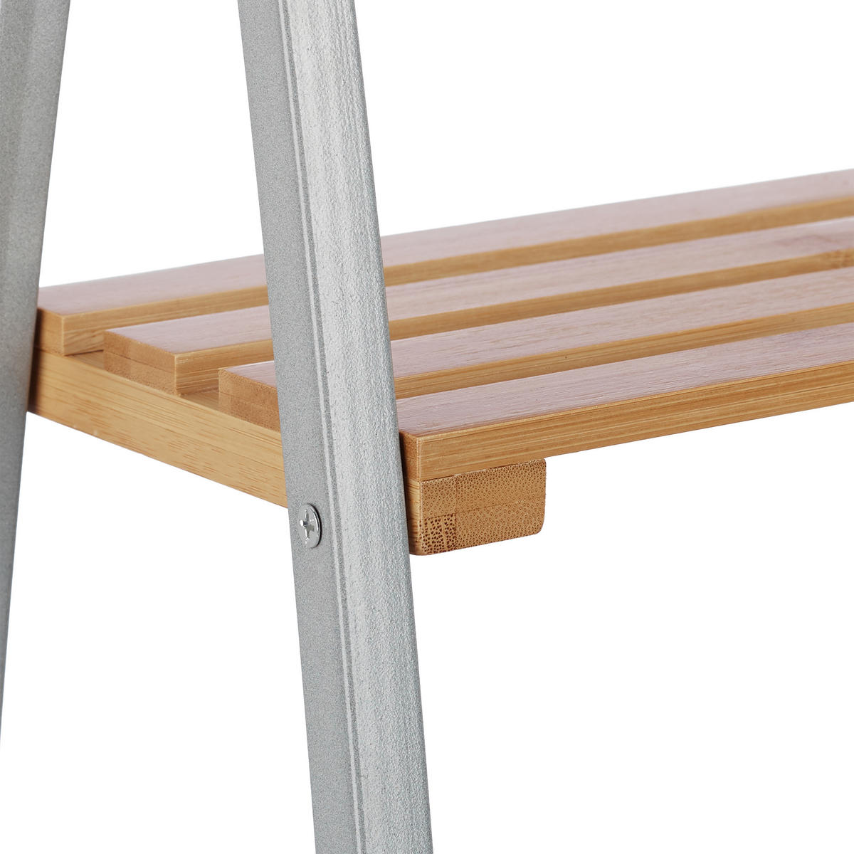 HANDTUCHHALTER - Silberfarben, Holz/Metall (46/93/20cm) - Relaxdays