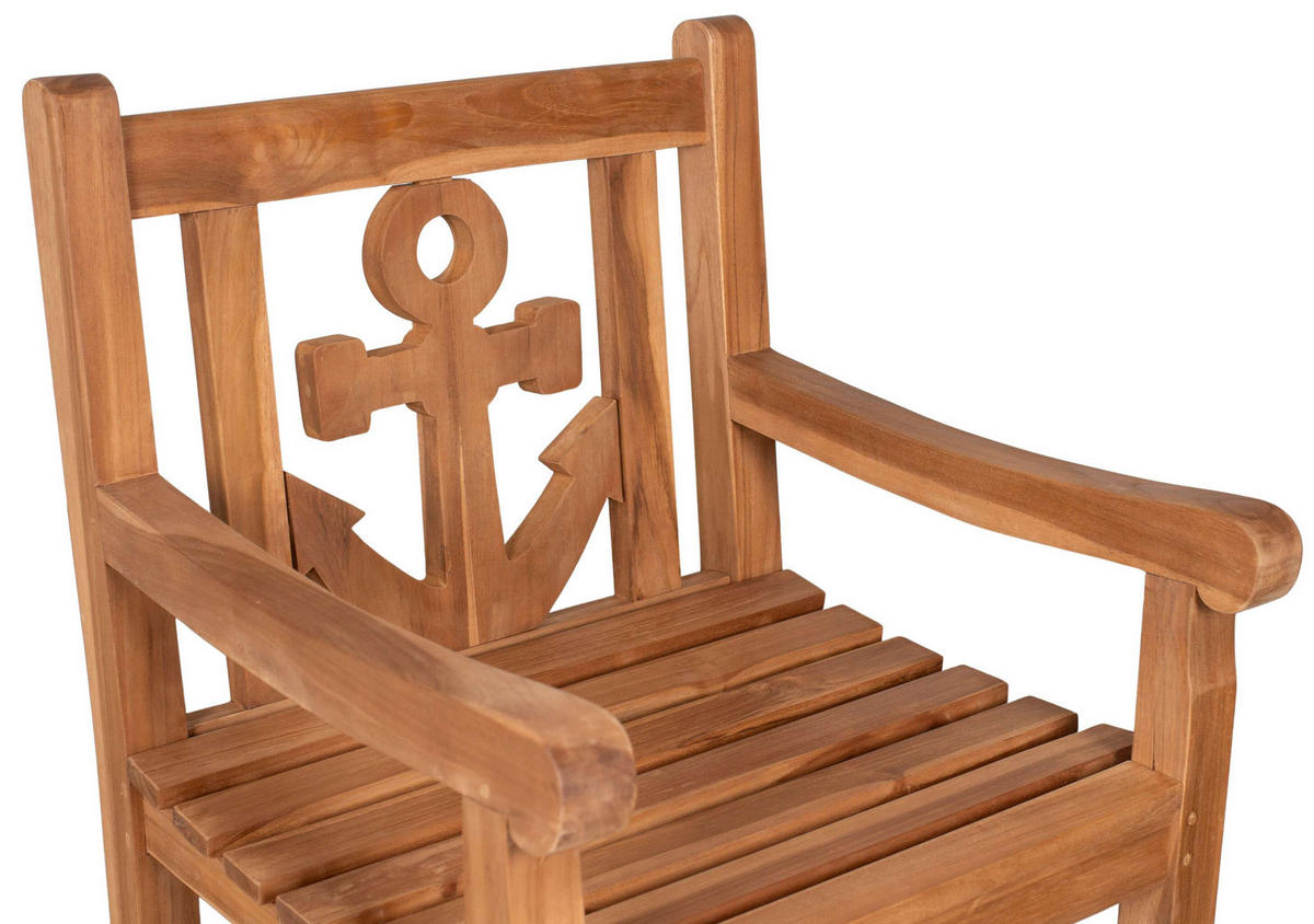 GARTENSTUHL Anker - Braun, Naturmaterialien/Metall (60/91/60cm) - Mr. Deko