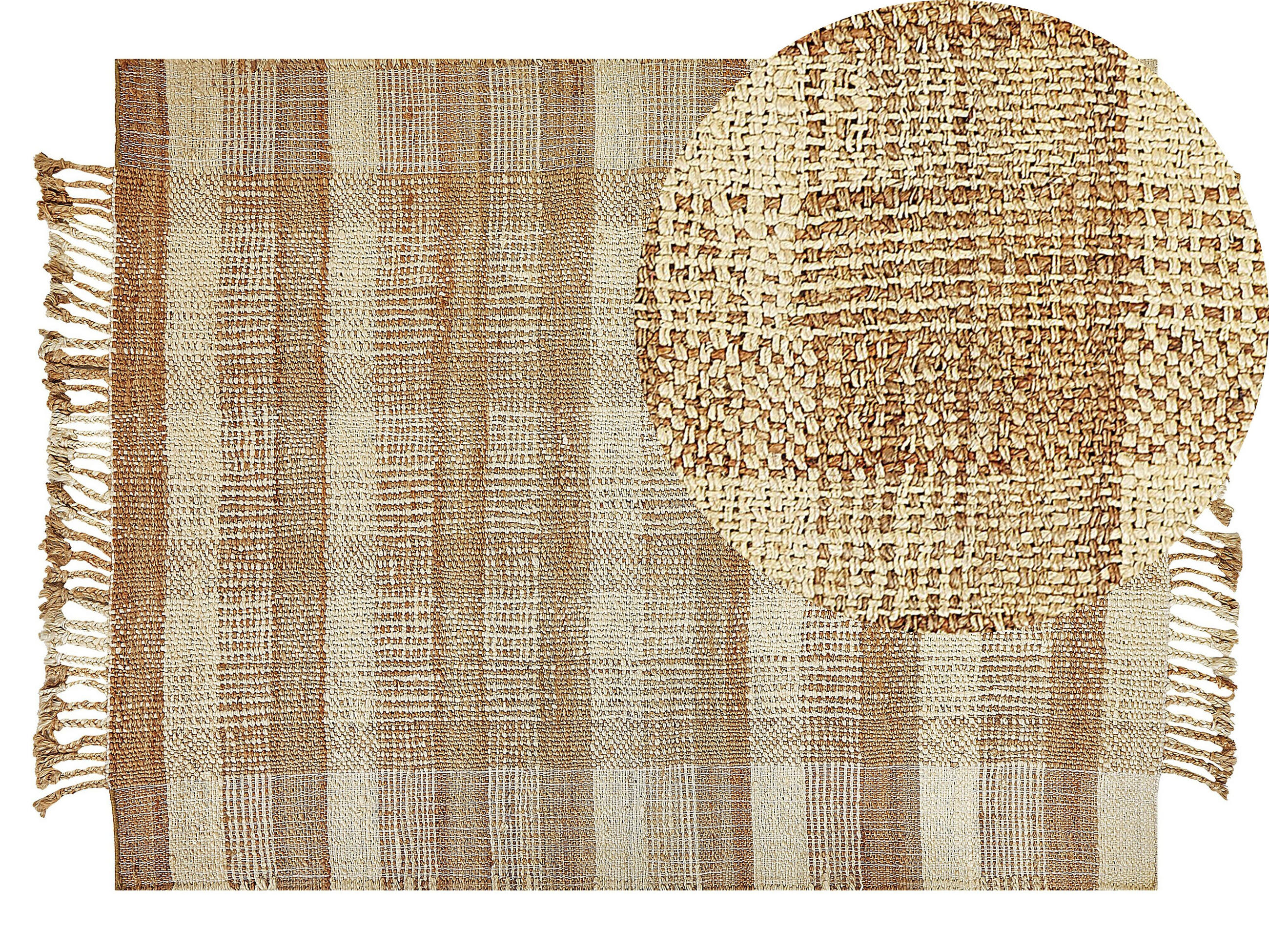 TEPPICH geflochten Berissa 200/140 cm - Beige, Naturmaterialen (140/200cm) - Beliani