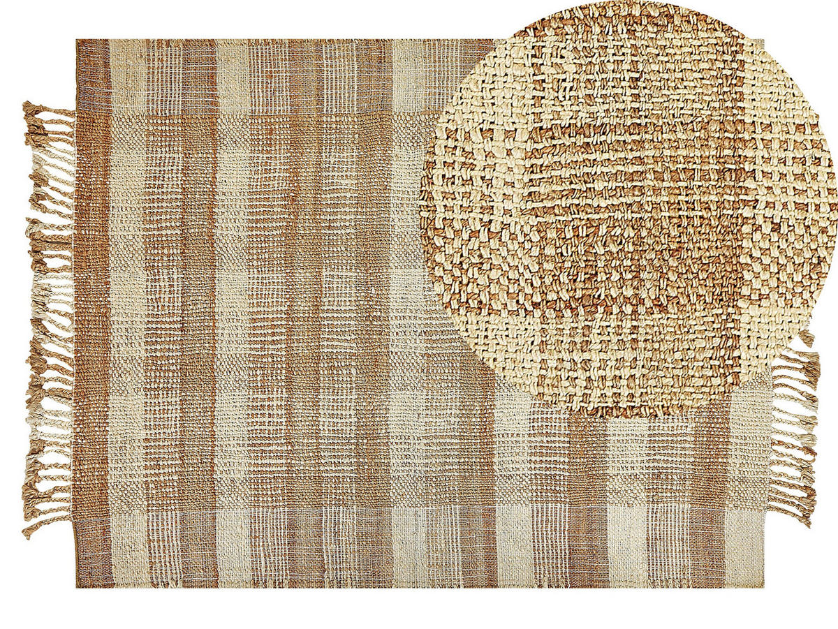 TEPPICH geflochten Berissa 200/140 cm - Beige, Naturmaterialien (140/200cm) - Beliani