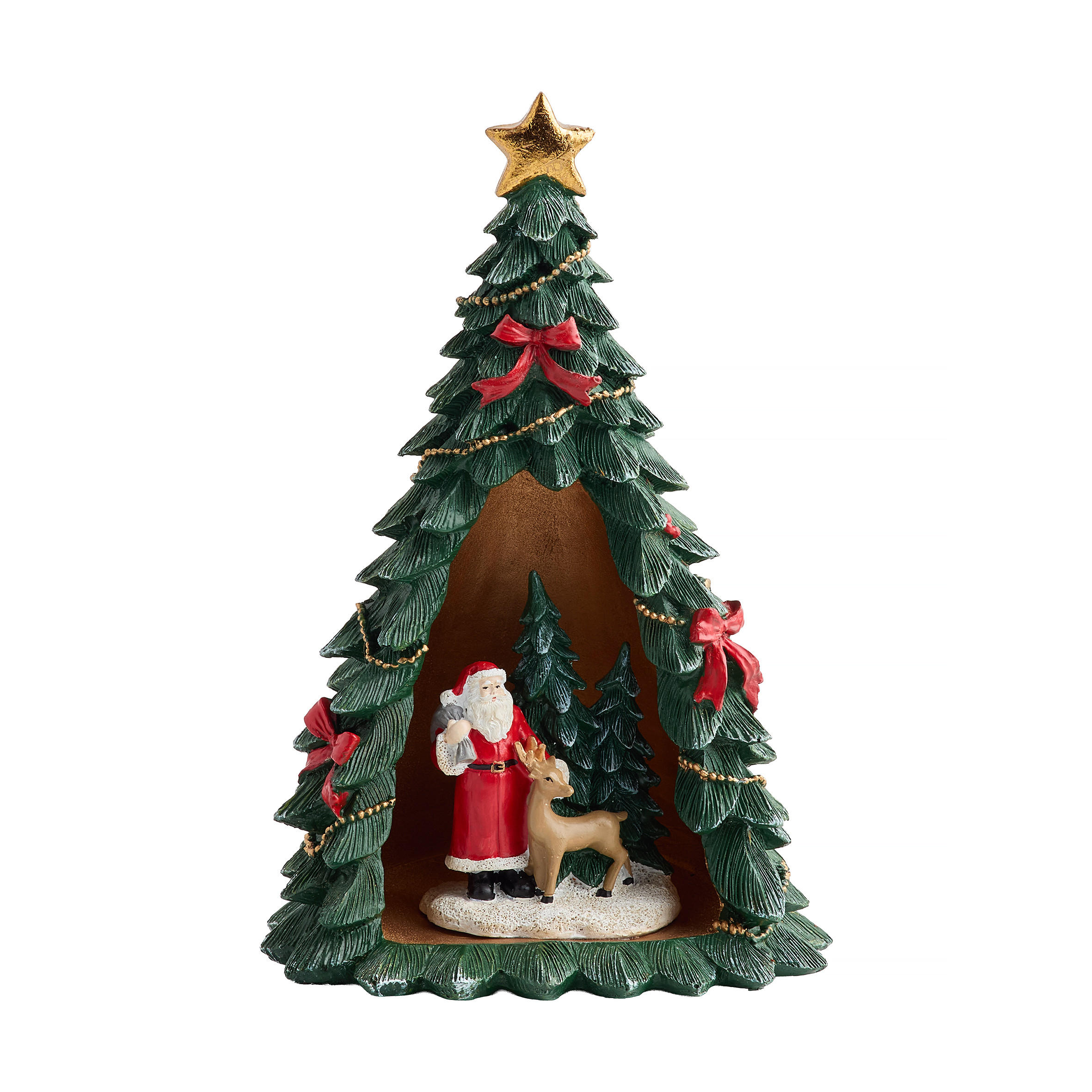 DEKOFIGUR Led WINTERSTORY, 24.5 x 15.5 cm, Grün, Beleuchtet Weihnachtsfigur, Weihnachtsdeko, Deko Wohnzimmer, Winter Christmas, XMAS Geschenk - Grün, Kunststoff (15.5/24.5/15.5cm) - home&you