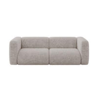 MODULARES Sofa 2-SITZER MIRA-S1 228x89x70 Hellgrau cm Velours - Hellgrau/Schwarz, Holzwerkstoff/Kunststoff (228/70/89cm) - ALTDECOR