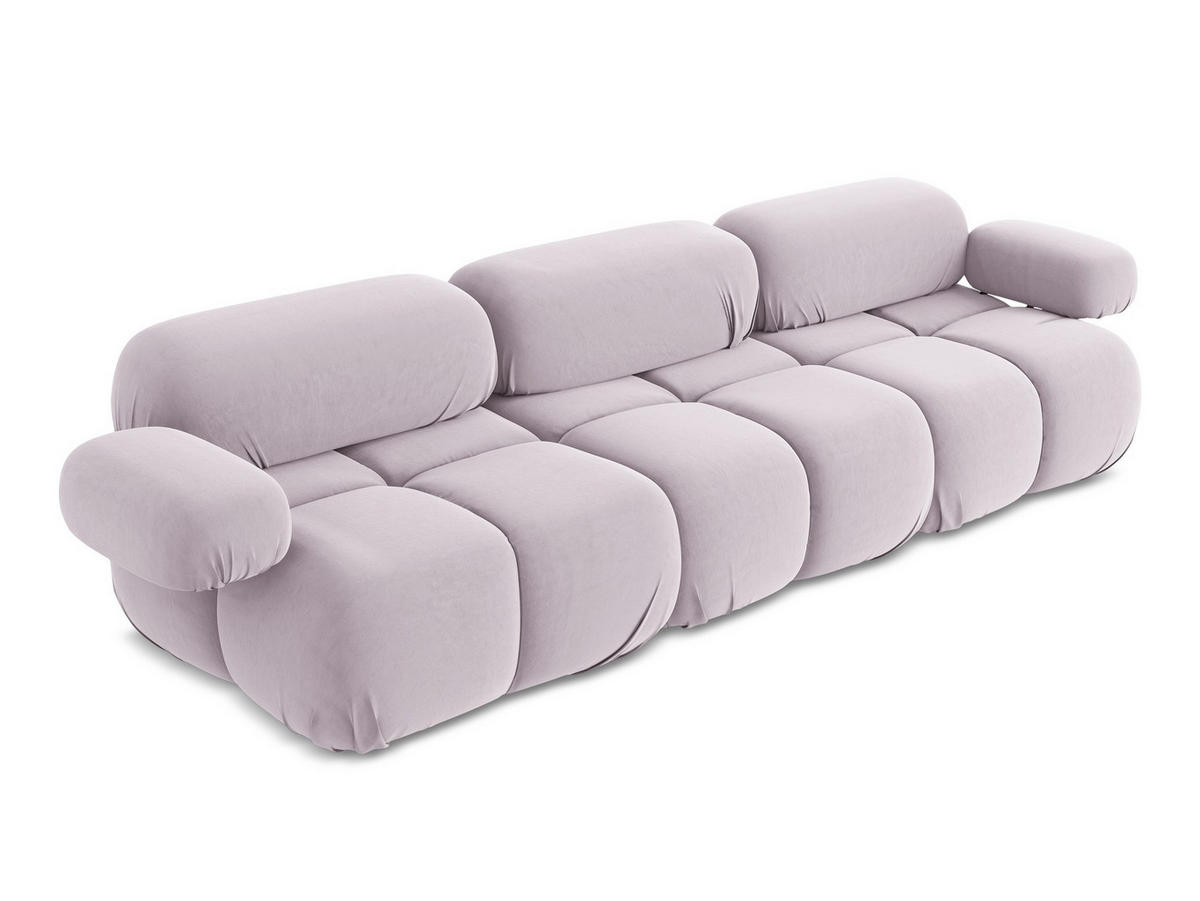 3-SITZER SOFA Samt Stoff Violett - Lila/Flieder, Kunststoff/Textil (285/70/96cm) - Makamii