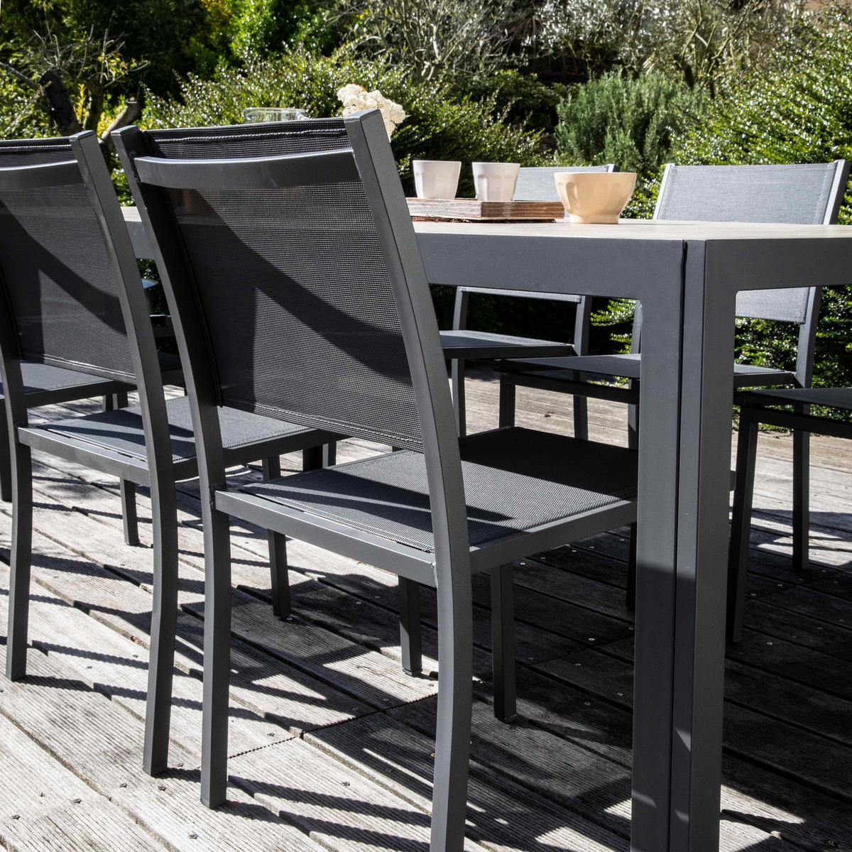 GARTENSET 7-tlg., Braun/Grau - Braun, Metall - Oviala