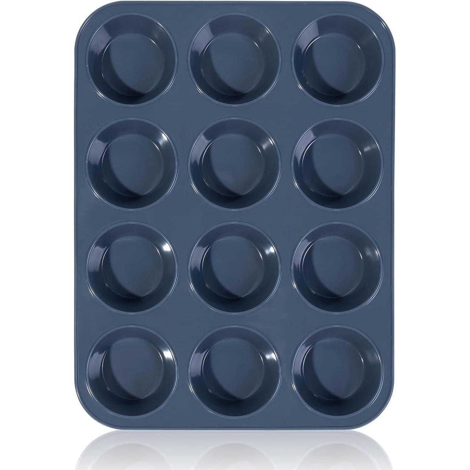 MUFFINBACKFORM Silikon Grau 33 x 25 x 3 cm - Dunkelblau, Kunststoff (33/3/25cm)