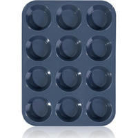 MUFFINBACKFORM Silikon Grau 33 x 25 x 3 cm - Dunkelblau, Kunststoff (33/3/25cm)