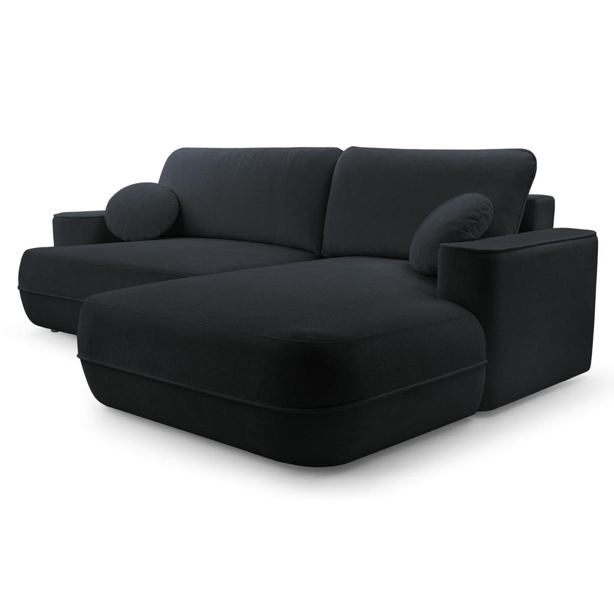ECKSOFA Fuerro Schwarz Strukturstoff - Schwarz, Kunststoff/Textil (168/260cm) - Selsey
