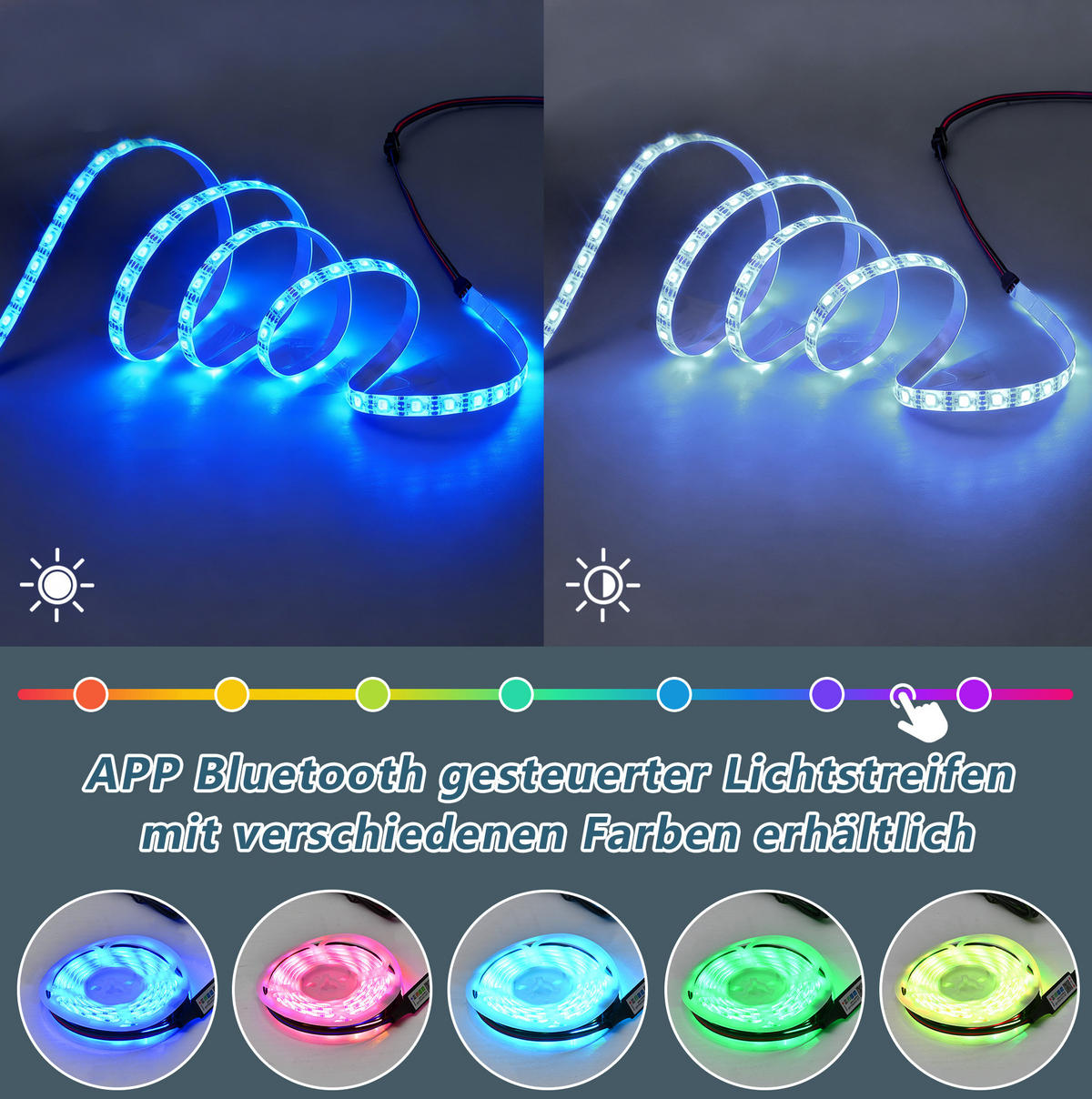 LOWBOARD 190/40/48,5 cm aus Spanplatte mit LED-Beleuchtung und Hochglanzfront Weiß - Weiß, Holzwerkstoff (190/48.5/40cm) - Modenvie