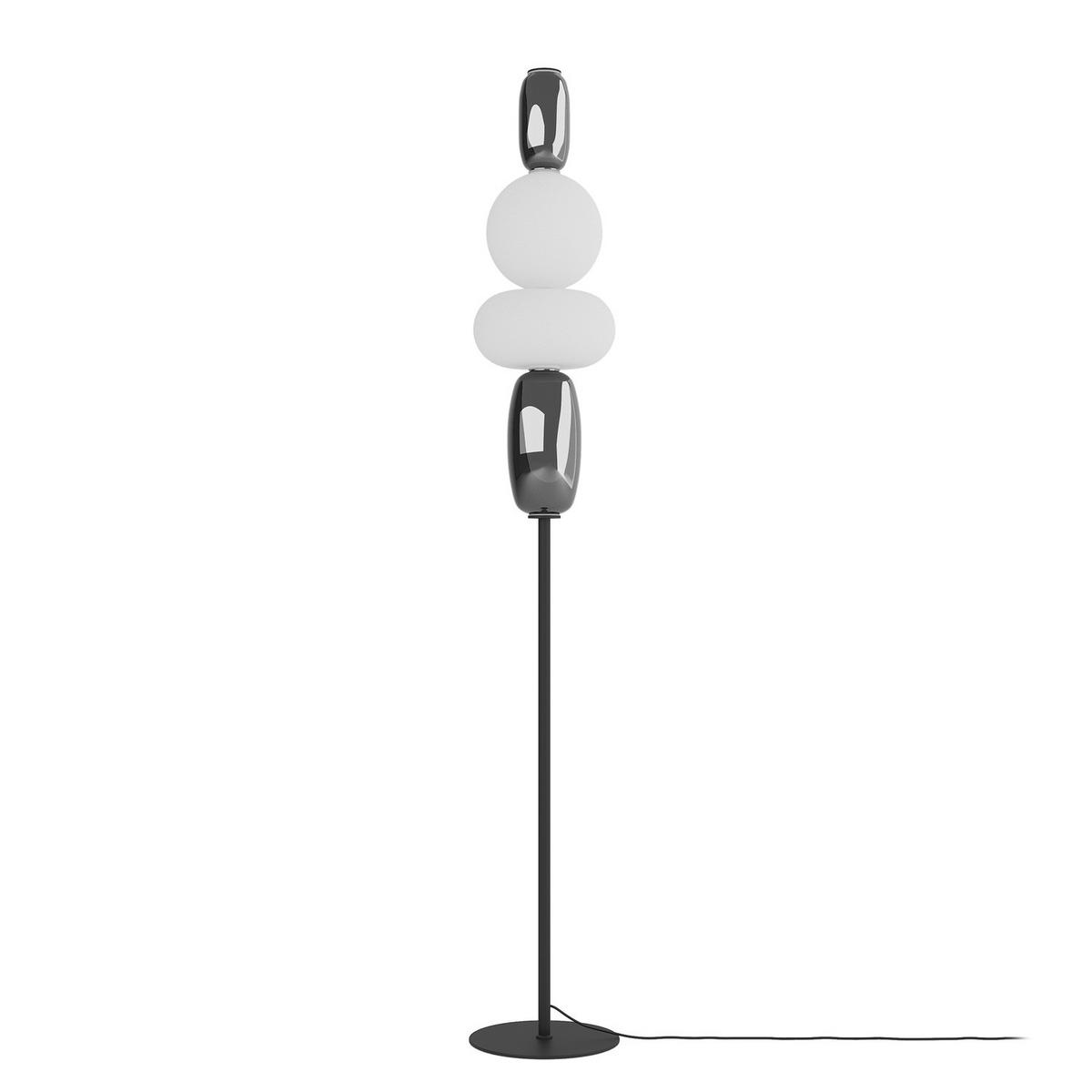 STEHLEUCHTE - Glas / Eisen - Schwarz/Weiß, Glas/Metall (25/25/160cm) - home24