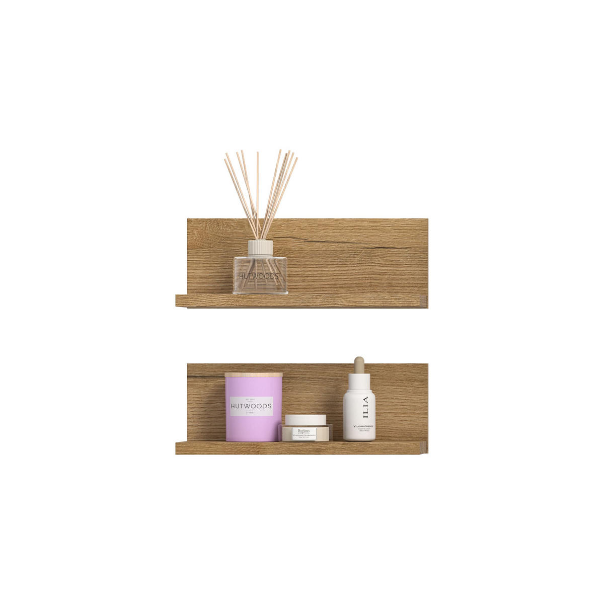 WANDREGAL SET Aqua Evoke Oak 32/14/12 cm - Braun, Holzwerkstoff (32/12/14cm) - Xonox