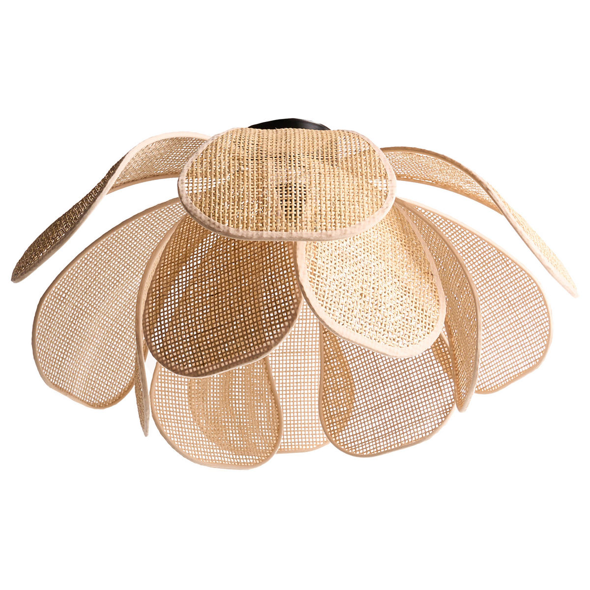 DECKENLAMPE Naturfarben Chiredzi - Schwarz/Naturfarben, Kunststoff (60/60/32cm) - Beliani