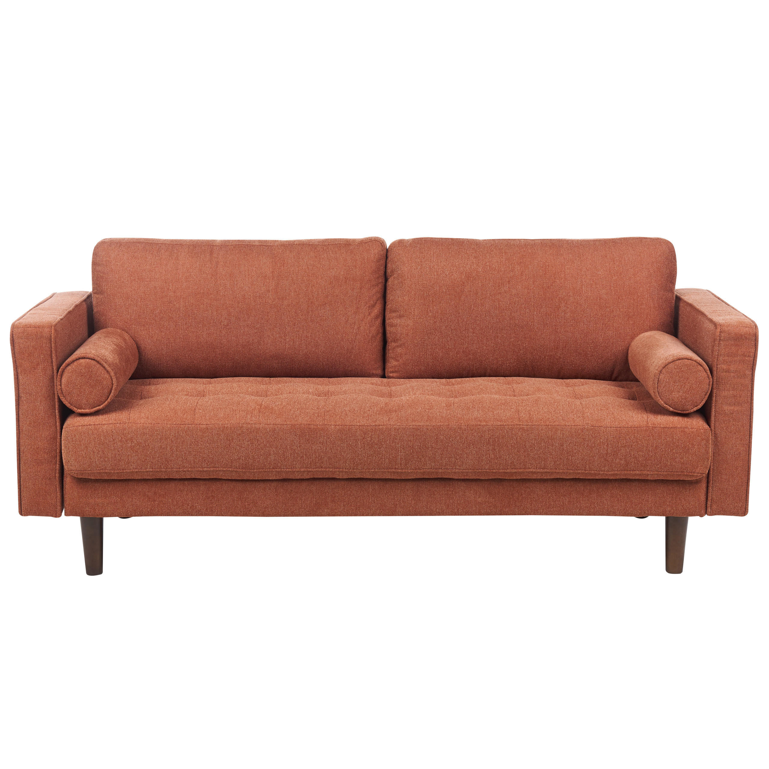 3-SITZER-SOFA goldbraun Nurmo - Dunkelbraun/Braun, Textil (177/78/74cm) - Beliani